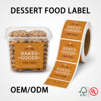 Étiquettes autocollantes pour emballage de biscuits, qualité alimentaire, imperméables, résistantes à l'huile, pour boîtes à pâtisserie, desserts, autocollants avec logo pour emballages