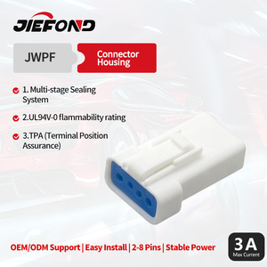 ขั้วต่อสายไฟอัตโนมัติ Jiefond JST Series แบบ 4 ขา รุ่น 04T-<span class=keywords><strong>JWPF</strong></span>-<span class=keywords><strong>VSLE</strong></span>-<span class=keywords><strong>S</strong></span> ชนิดตัวผู้และตัวเมีย มาตรฐาน IP65 หน้าสัมผัสทองแดงเคลือบดีบุก 100V วัสดุไนลอน - Product Image 1