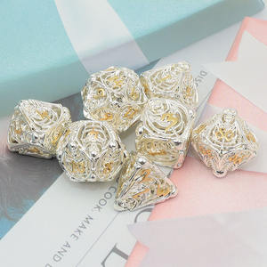 Ensemble de dés en métal creux en gros-Laiton, polyèdre multicolore pour le MDN et RPG de table - Product Image 5