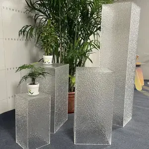 Transparent Acrylic Plinth Clear Acrylic Pedestals Wedding Acrylic Box Riser Plinth Stand For Exhibitions Weddings