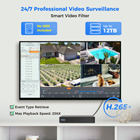 Hiseeu H.265+ Enregistreur vidéo réseau PoE 4K NVR 8 ports 16 canaux extensible avec alarme de mouvement et enregistrement 24/7, lecture intelligente
