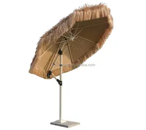 Payung anti Matahari, furnitur taman luar ruangan, payung anti Matahari, jerami bulat