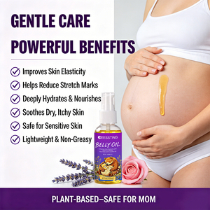 Aceite Corporal de Marca Privada para Aumentar la Elasticidad de la Piel, Suavizar la Piel Seca y Áspera, Aceite Nutritivo Orgánico para el Vientre de Embarazadas - Product Image 3