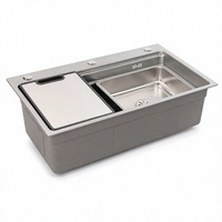 Robinet de lavabo monocommande à poser sur comptoir, en acier inoxydable 304 de 4 mm d'épaisseur, multifonctionnel pour évier de cuisine