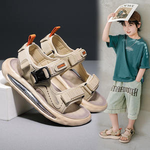 Nouvelles sandales d'été 2026 en <span class=keywords><strong>cuir</strong></span> véritable pour garçons, légères, confortables, à semelle souple antidérapante avec bride à crochet - Product Image 5