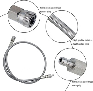 Tuyau en acier tressé pour pistolet à peinture <span class=keywords><strong>Tippmann</strong></span> 98 de 60 pouces avec raccord rapide mâle ou femelle aux deux extrémités - Product Image 2