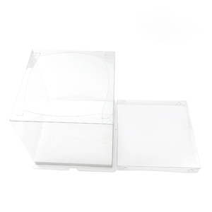 Boîte à gâteau de 10 pouces en stock, directement de l'usine, avec couvercle en papier, conteneur carré en PET pour boulangerie, vente en gros - Product Image 3