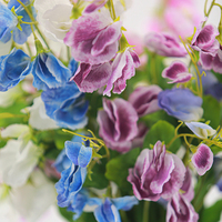 Vente en gros de fleurs artificielles de pois sucrés au toucher réel, décoration de jardin hydratante pour festival de mariage, hôtel et maison de Noël