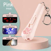 猫用激光笔玩具互动式猫逗玩器激光灯二合一迷你钥匙扣宠物 LED 手电筒适合室内小猫玩耍