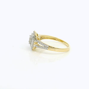 HOT SELL 9K 10K 14K 18K Frau Versprechen Diamant Solitaire Gelbgold Verlobung sring Goldschmuck - Product Image 6
