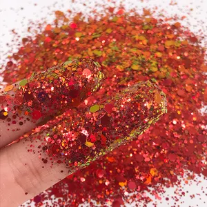 Melhor Fabricante Extra Brilhante Glitter Atacado Eco-friendly Chameleon Mix Glitter para Artesanato Artes
