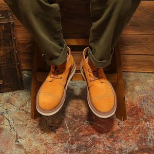 Bottines pour hommes en daim synthétique, à lacets, bout rond, respirantes, semelle extérieure en caoutchouc, semelle intermédiaire en EVA, couleur unie, style décontracté toutes saisons - Product Image 4