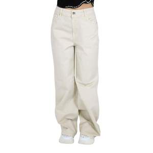 Pantalones Donna Pantalone DKE8253 Beige de Cintura Alta y Pierna Ancha para Mujer, Ropa Casual - Product Image 1