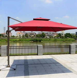 <span class=keywords><strong>Sombrilla</strong></span> de Exterior Moderna y Minimalista con Poste de Metal, Base de Granito, 3m de Radio, Protección Solar y contra la Lluvia para Patio y Muebles de Exterior - Product Image 1