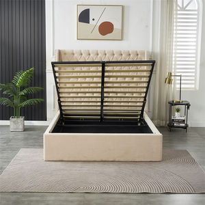 <span class=keywords><strong>Lit</strong></span> ottoman <span class=keywords><strong>de</strong></span> rangement Queen en tissu, design moderne et traditionnel, beige crème, avec tête <span class=keywords><strong>de</strong></span> <span class=keywords><strong>lit</strong></span> capitonnée et souple, et système <span class=keywords><strong>de</strong></span> levage à gaz - Product Image 6