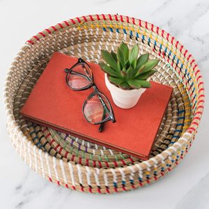 Naturel Herbiers Tissé Panier Ronde Plateau de service Panier Tissé À La Main Du Vietnam - Product Image 3