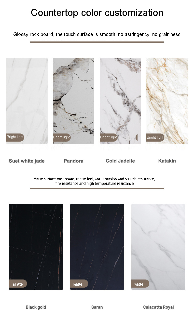 Light Luxury Italian Furniture Dining Table 220*120*75cm Rock Board Dining Table