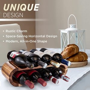 ชั้นวางไวน์ไม้กระถินณรงค์ 10-19 ขวด ดีไซน์แนวนอน สำหรับห้องเก็บไวน์ - Product Image 1