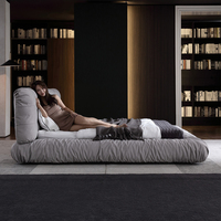 Cadre de lit rembourré en tissu nuage de conception italienne, ensemble de chambre à coucher princesse, lit queen size pour filles