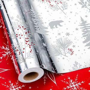 Luxurious customizable 80g Christmas gift wrapping <b>paper</b> with various Christmas tree design <b>elements</b> Multiple options available - Product Image 3