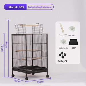 Cao Cấp Toàn Cảnh Skylight Chim Biệt Thự Rộng Vãi Trang Trí Trong Nhà Cho Vẹt Nhà Ở Mô Hình Rắn Kim Loại Với Khay Nhựa - Product Image 3