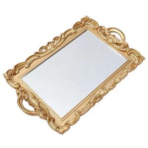 Vintage Vanity <strong>Mirror</strong> Metal Frame Resin <strong>Pattern</strong> Temperament <strong>Antique</strong> Gold Wall Decoration <strong>Mirror</strong> - Product Image 3