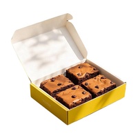 Emballage alimentaire jetable personnalisé pour tiramisu, boîte en papier rose pour pâtisserie, emballage de gâteau de mariage, boîte d'emballage pour brownie avec fenêtre