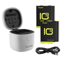 Telesin Allin Box, Kit de 2 Cajas de Carga para Baterías de Litio para Cámara GoPro Hero9/10