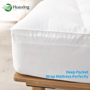 Extra Thick Snow Down Alternative Overfilled Plush Pillow Top Mattress Pad Cover With Deep Pocket