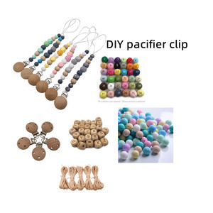 Porte-sucette en bois de Silicone sur mesure, perles pour bricolage, chaîne de sucette - Product Image 1