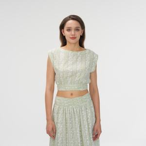 กระโปรงยาวเอวสูงลายดอกไม้สุดหรูสำหรับผู้หญิง ขายดี - Product Image 4