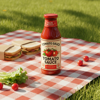 Étiquettes personnalisées durables pour bouteilles de sauce tomate - Autocollants adhésifs en vinyle imperméables et résistants à l'huile pour l'emballage alimentaire et les condiments