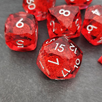 Dés en résine à bords vifs avec œil mobile, lot de 7 dés polyédriques pour D&D RPG, vente en gros