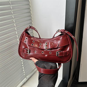 Sac à main de luxe en cuir PU pour femme, petit sac sous le bras, style motard, prix abordable, fabriqué en Chine - Product Image 6