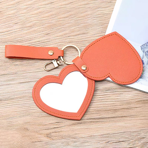 Cá Nhân Món Quà Lash Vẻ Đẹp PU Khung Da Xách Tay Có Thể Gập Lại Tay Cầm Tay Mini Dễ Thương Trái Tim Nhỏ Gọn Túi Nhỏ Gương - Product Image 2