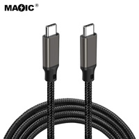 Kabel PD pengisian daya cepat, kabel Data Video Tipe C ke C 4K60HZ 100W 5 A Emark 90 derajat USB C 1m/2m/3m