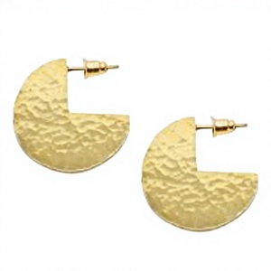 Pendientes Geométricos de Latón Chapado en Oro, Estilo Vintage, Joyería Unisex - Product Image 1