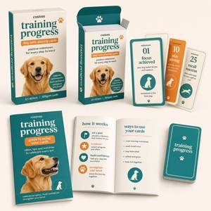 Carte Personalizzate per il Monitoraggio del Progresso dell'Addestramento del Cane, Set di Carte per Traguardi del Cane con Libretto Ricordo A5 Opzionale - Product Image 1