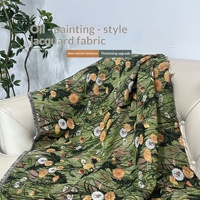 Tissu jacquard imitation lin cationique 100% polyester, imprimé floral, pour robe, sac, empeigne de chaussure, nappe, décoration intérieure
