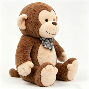 Peluche de mono marrón personalizado, peluche de mono sentado, peluche de mono marrón suave - Product Image 5