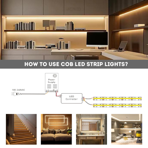 Cuttable Bendable DC24V 480 Led Flexible Cob <b>Strip</b> Light for Indoor Decoration Home Wardrobe Lighting Rope Lamp - Product Image 6