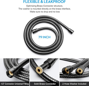 Manguera de Ducha Flexible de Acero Inoxidable de Alta Presión para Baño Moderno con Conexión Universal - Product Image 2