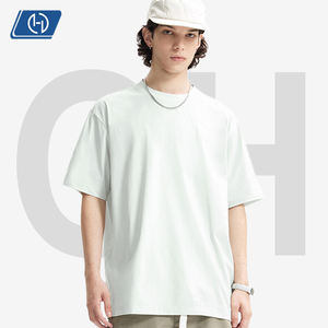 T-shirt en coton peigné 220g style West Coast, couleur unie américaine, manches courtes, streetwear pour hommes, vente en gros OEM - Product Image 2