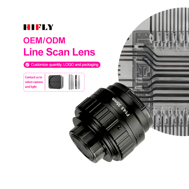 HIFLY Machine Vision 4K F4.5 0.08X Line Scan Lens of 29mm 35mm 40mm 60mm 80mm 90mm V-mount