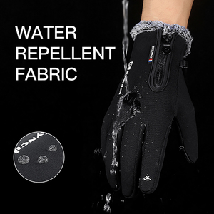 Luvas de Ciclismo de Inverno Antiderrapantes com Tela Sensível ao Toque, à Prova de Respingos, Forradas com Veludo, Dedos Longos com Zíper, Unissex para Ciclismo de Estrada - Product Image 4