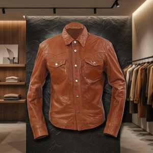 Chemises en cuir pour hommes, nouveau design, meilleure qualité, écologiques, séchage rapide, respirantes, décontractées, vente chaude, faible MOQ, prix de gros, haut de gamme - Product Image 3