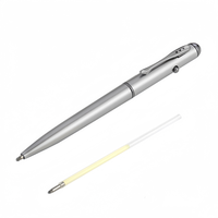 Stylo bille à lumière UV LED en plastique, stylo espion de sécurité avec encre invisible transparente, encre bleue/noire, pointe de 1,0 mm