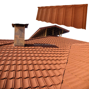 Resistencia al fuego e impacto Teja de metal recubierta de piedra Hoja de <span class=keywords><strong>techo</strong></span> recubierta de piedra de color ecológica para Villa - Product Image 1