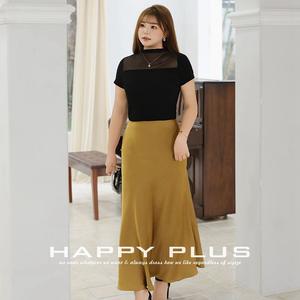 T-shirt en maille à empiècements pour femme Runqi, noir, manches courtes, grande taille, haut de ville, couleur unie, design à empiècements N9157 - Product Image 4