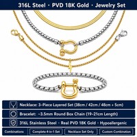 Bijoux WANQI sans ternissement, en acier inoxydable, étanches, plaqués or 18 carats, chaînes, colliers, bracelets, ensembles de bijoux tendance